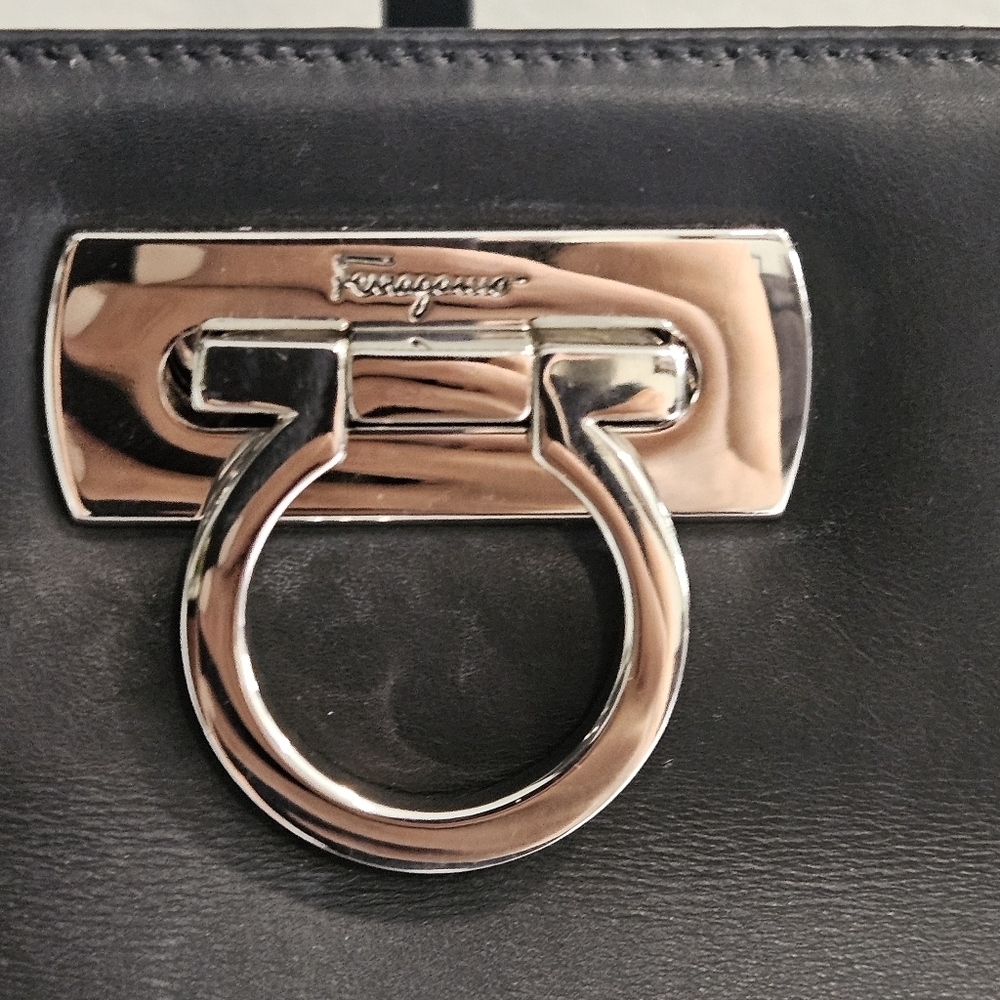 Salvatore Ferragamo Gancini Leather Handbag - Picture 2 of 14